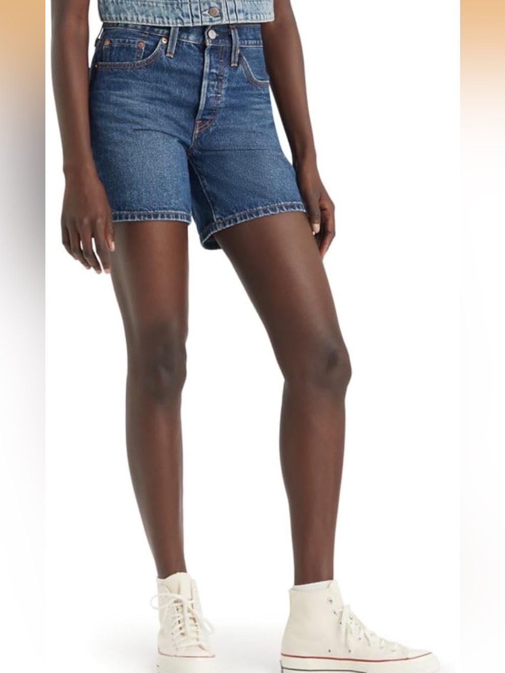 Levi's Mid-Rise Blue Denim Shorts